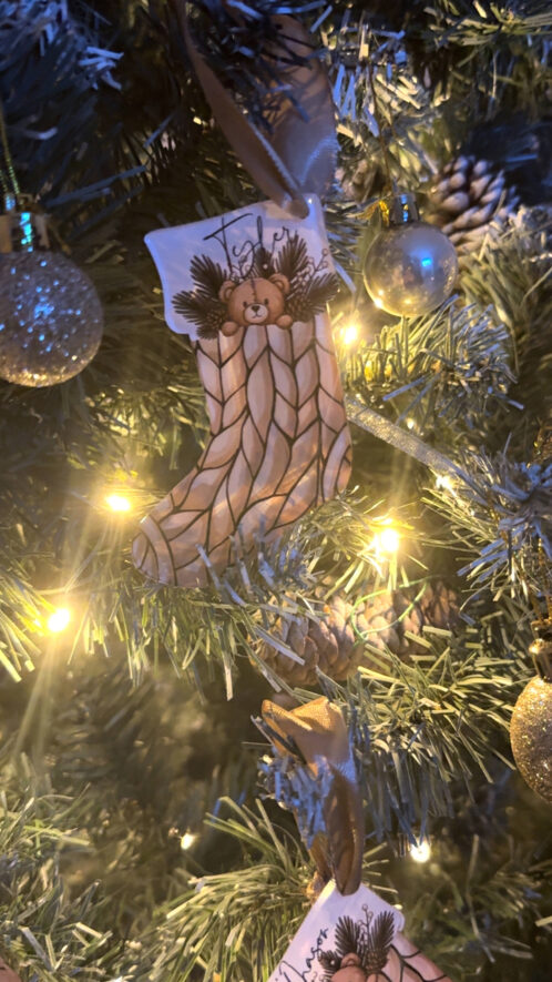 Personalised Bear Stocking Tree Ornaments