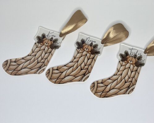 Personalised Bear Stocking Tree Ornaments